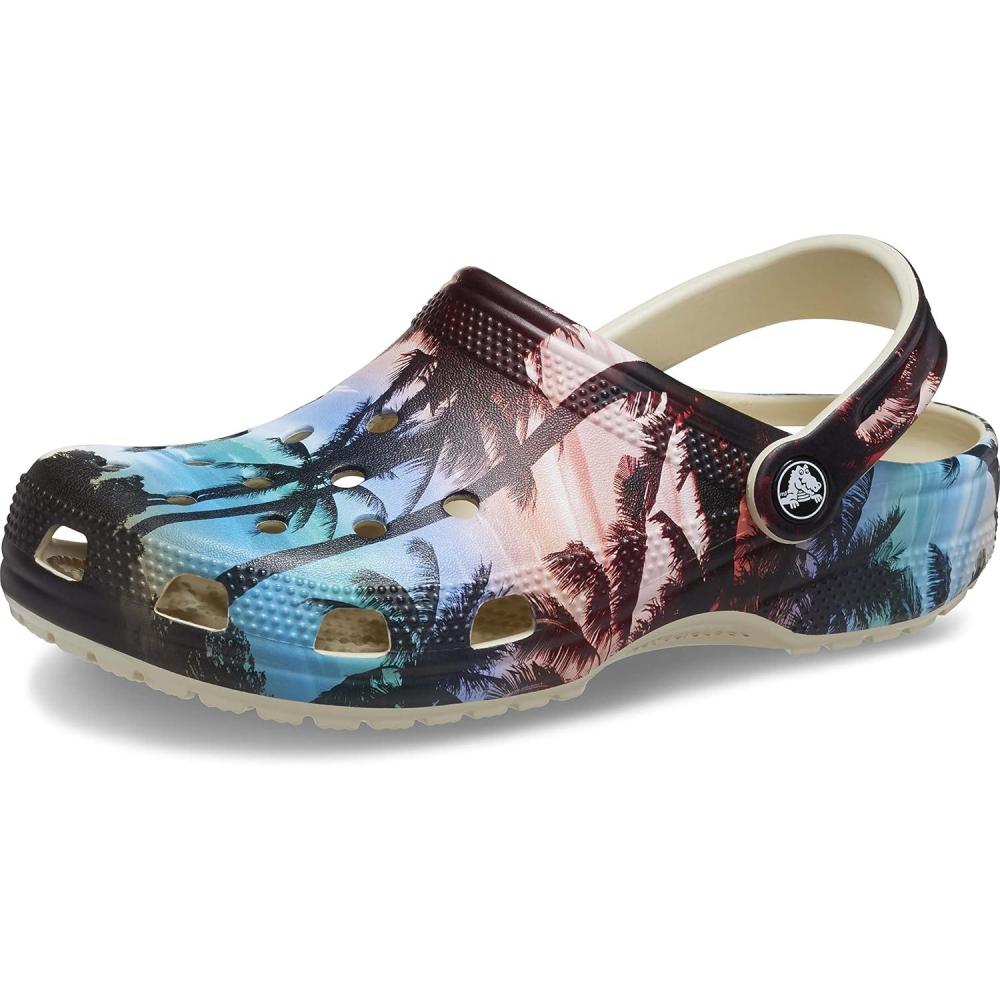 imageCrocs UnisexAdult Classic Graphic ClogsBoneMulti