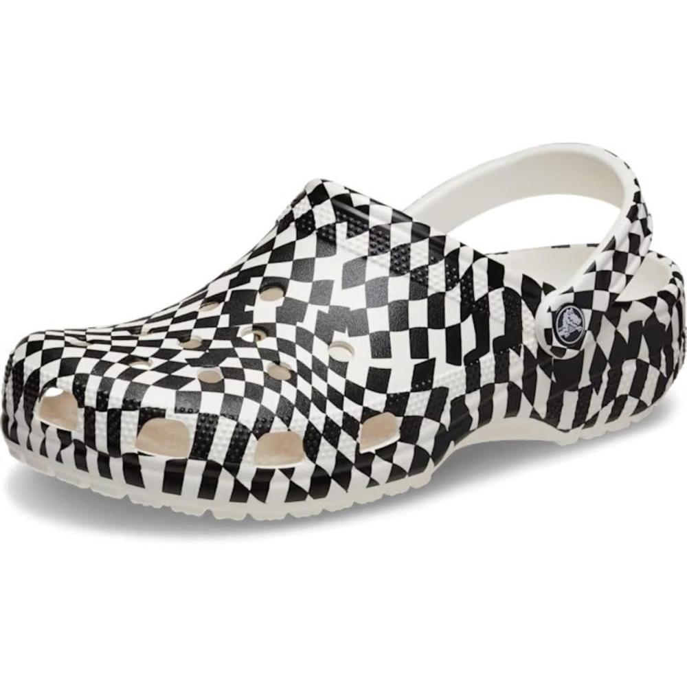 imageCrocs UnisexAdult Classic Graphic ClogsCheckered