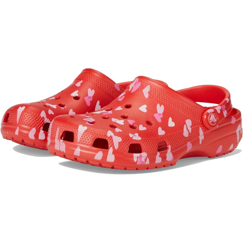 imageCrocs UnisexAdult Classic Graphic ClogsCherry RedHearts  Butterflies