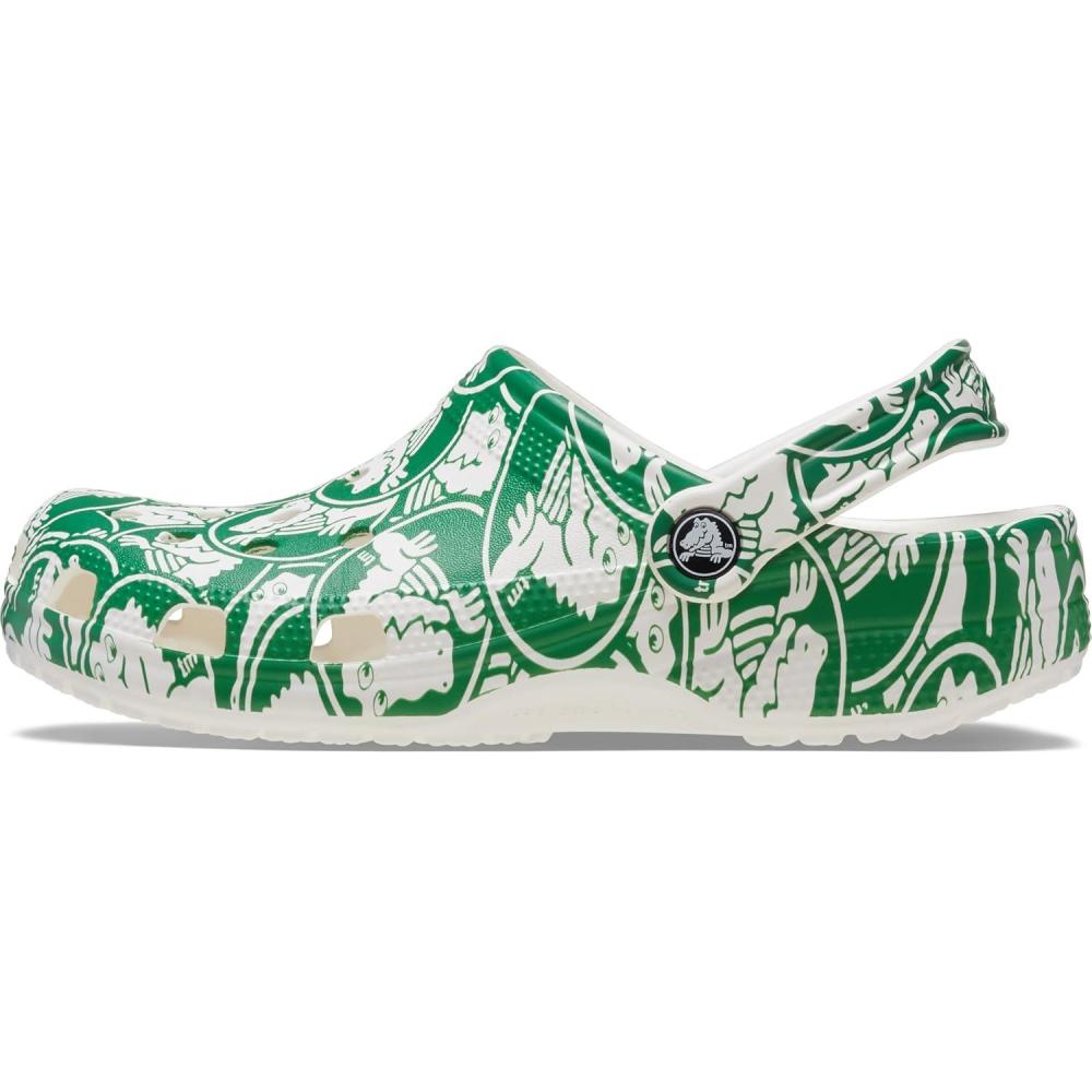 imageCrocs UnisexAdult Classic Graphic ClogsGreen Ivory