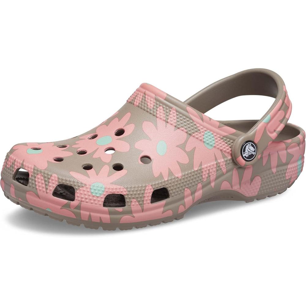 imageCrocs UnisexAdult Classic Graphic ClogsMushroomMulti Flower