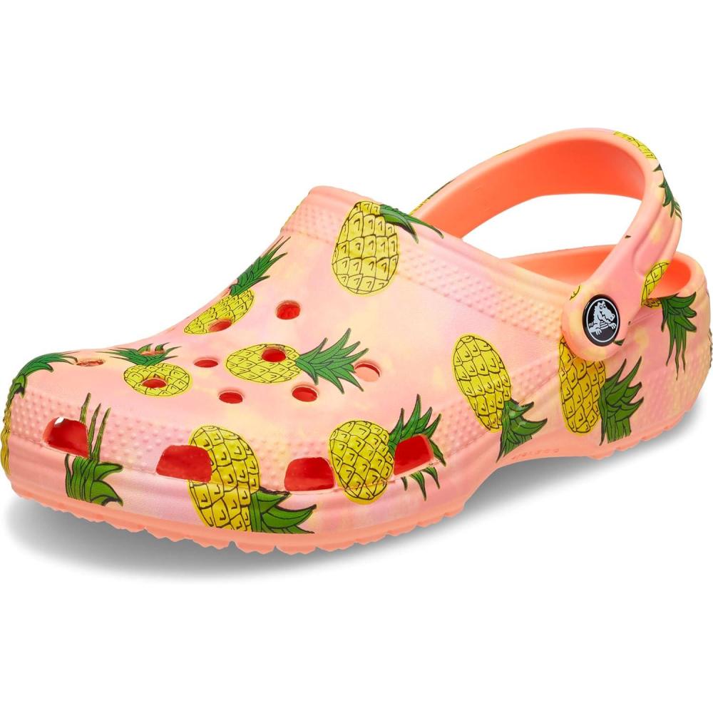 imageCrocs UnisexAdult Classic Graphic ClogsPapayaMulti