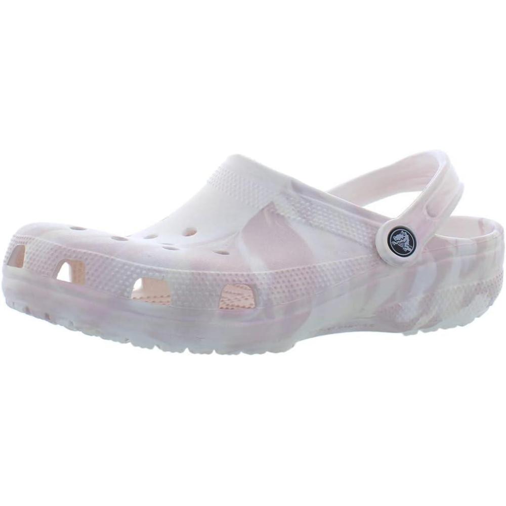 imageCrocs UnisexAdult Classic Graphic ClogsWhite Pink Marble