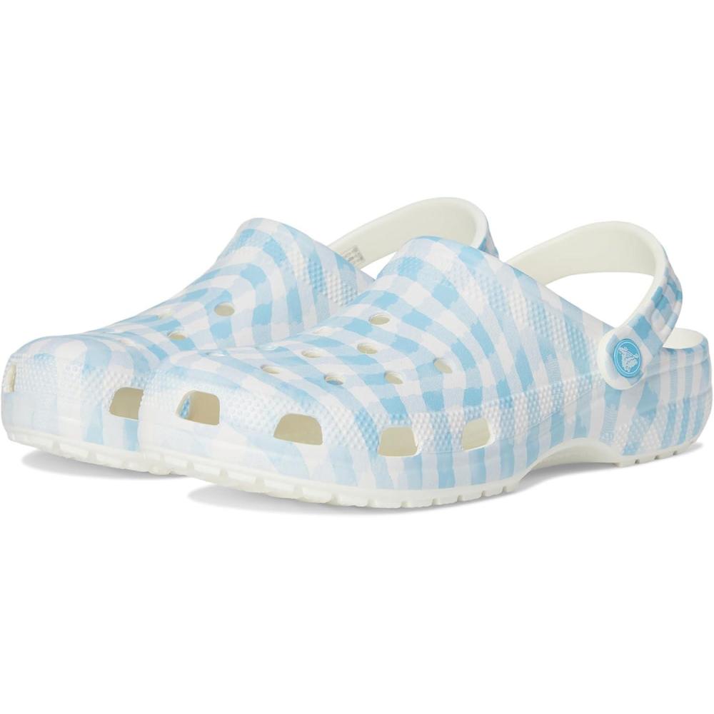 imageCrocs UnisexAdult Classic Graphic ClogsWhiteBlue 1
