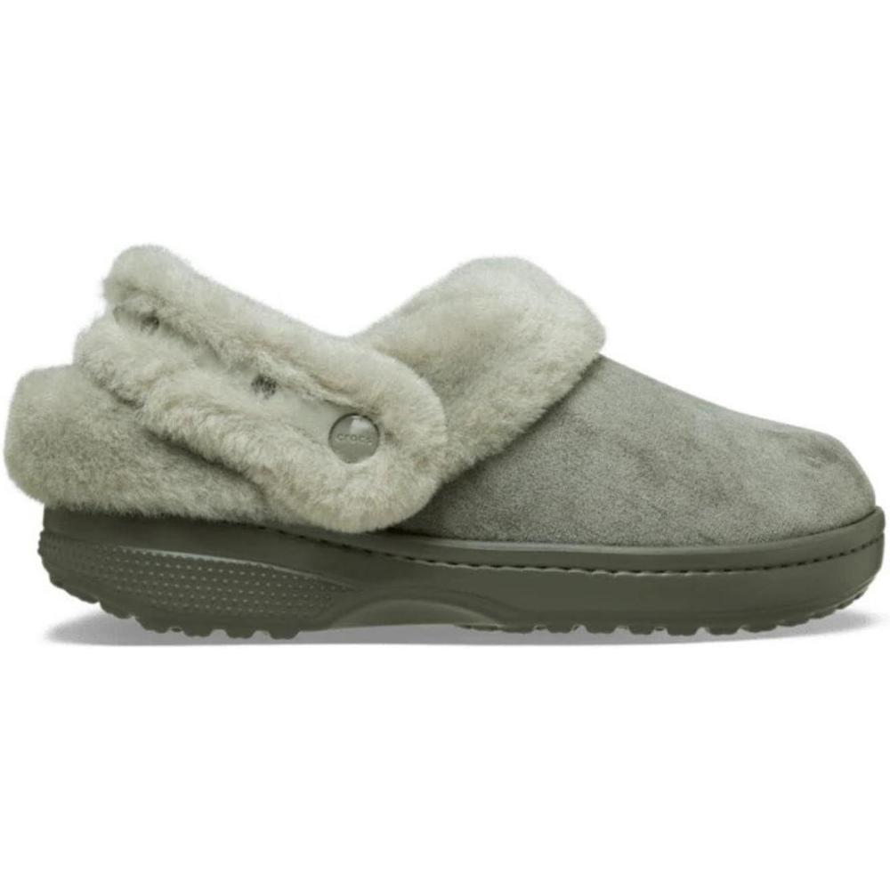imageCrocs UnisexAdult Classic Unfurgettable Clogs Fuzzy SlippersGalactic Grey Vegan Suede