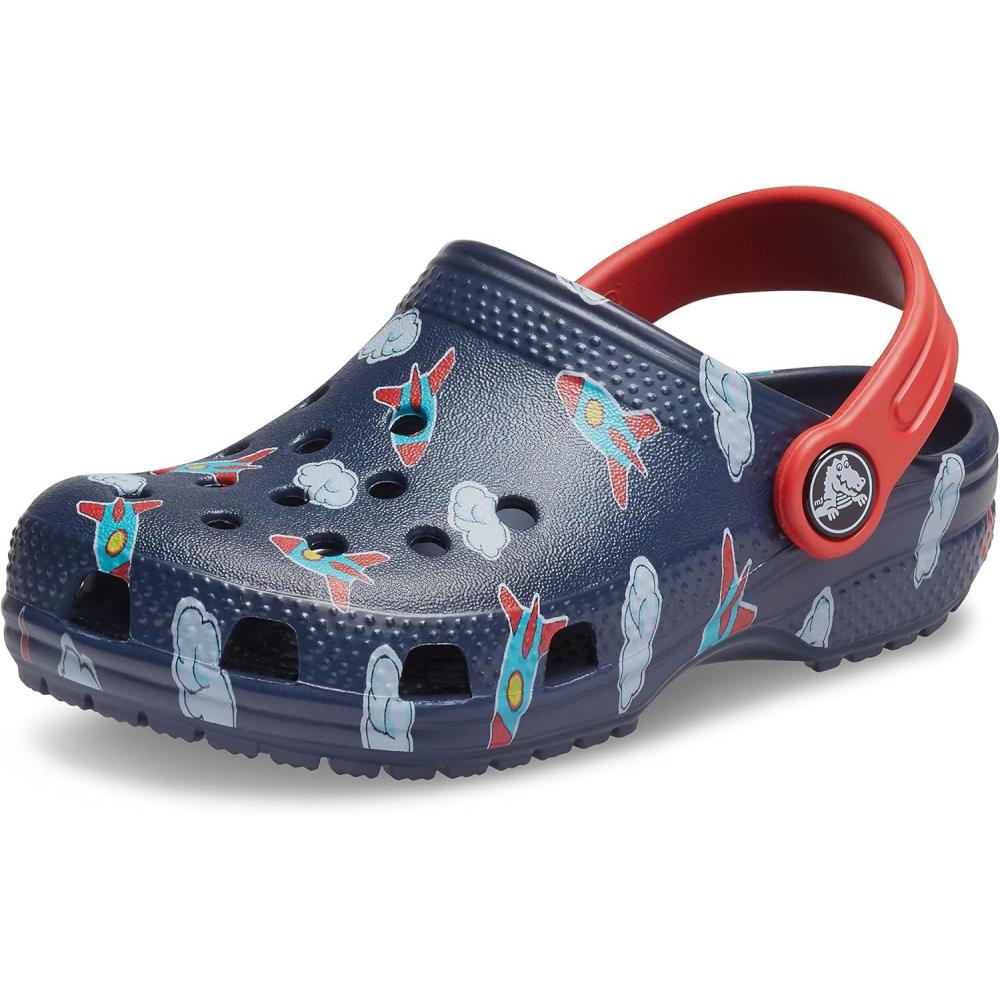 imageCrocs UnisexChild Classic Graphic ClogRocketClouds