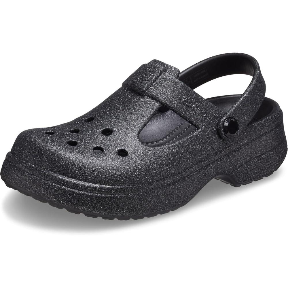 imageCrocs UnisexChild Classic Mary Jane Clogs ToddlerBlack 1