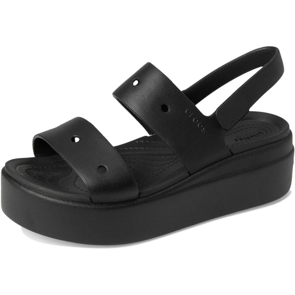 imageCrocs Womens Brooklyn 4U Low Wedges Platform Wedge Sandals for WomenBlack