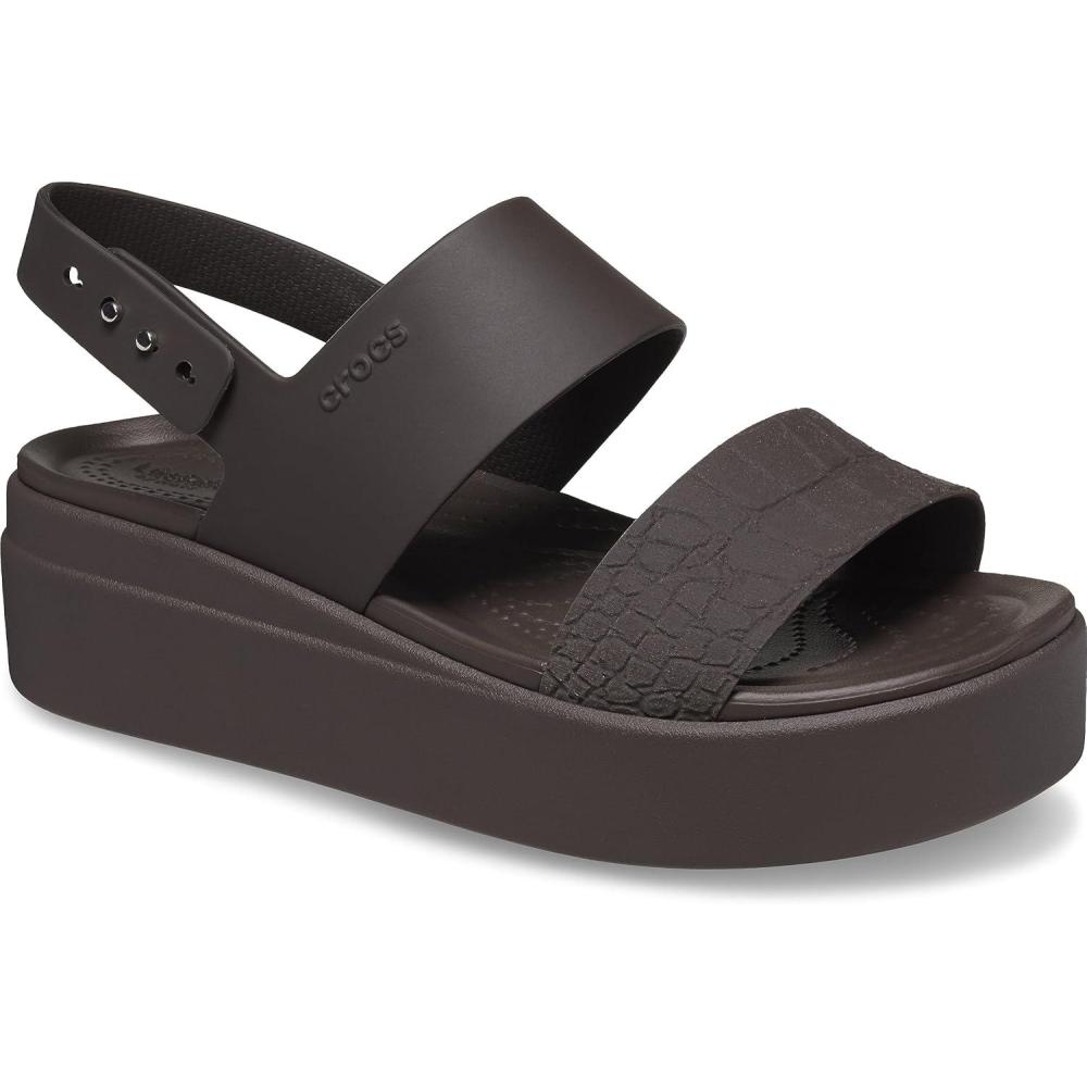 imageCrocs Womens Brooklyn Low Wedge SandalsEspresso