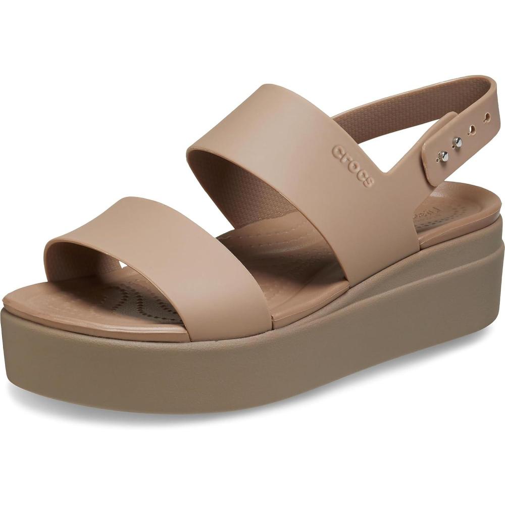 imageCrocs Womens Brooklyn Low Wedge SandalsLatteMushroom