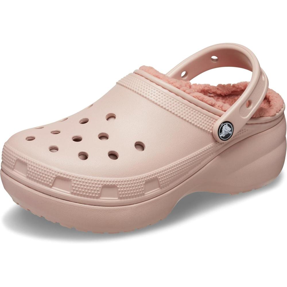 imageCrocs Womens Classic Lined Platform ClogsPink Clay