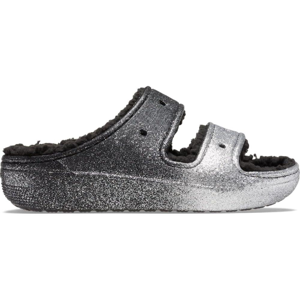 imageCrocs Womens Classic Marbled Tiedye ClogsBlackSilver Glitter