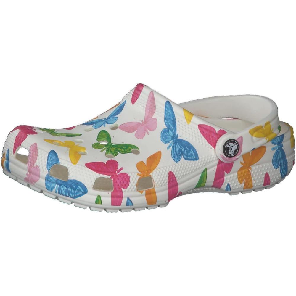 imageCrocs Womens Classic Marbled Tiedye ClogsButterflyWhite