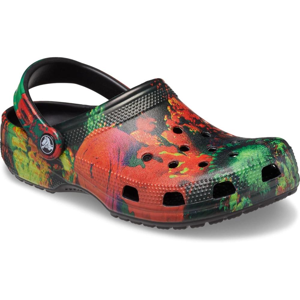 imageCrocs Womens Classic Marbled Tiedye ClogsMultiBlack