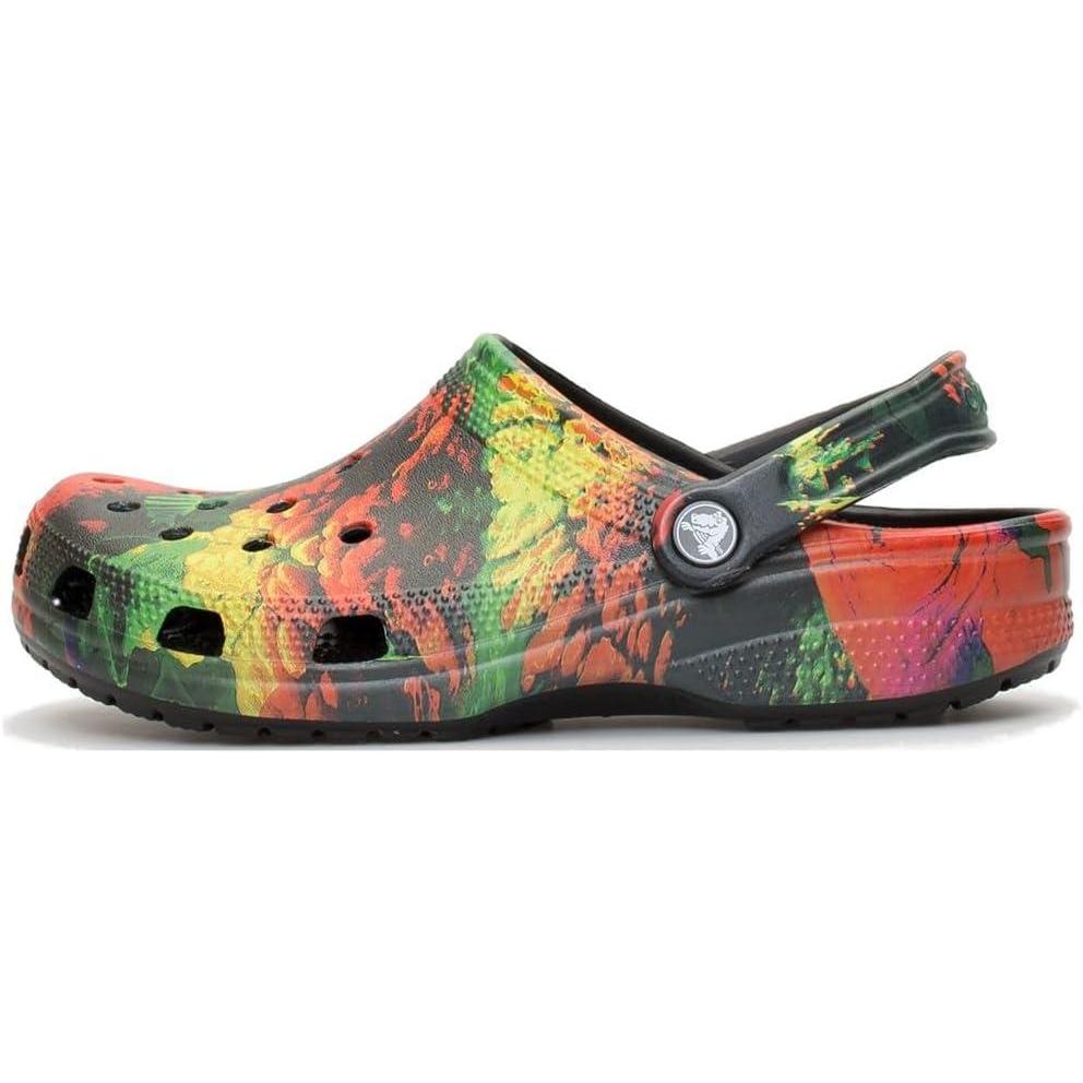 imageCrocs Womens Classic Marbled Tiedye ClogsWhite Multicoloured