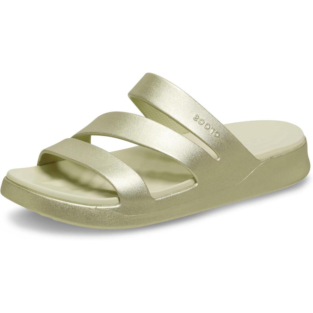 imageCrocs Womens Getaway Strappy SandalsChampagne Metallic