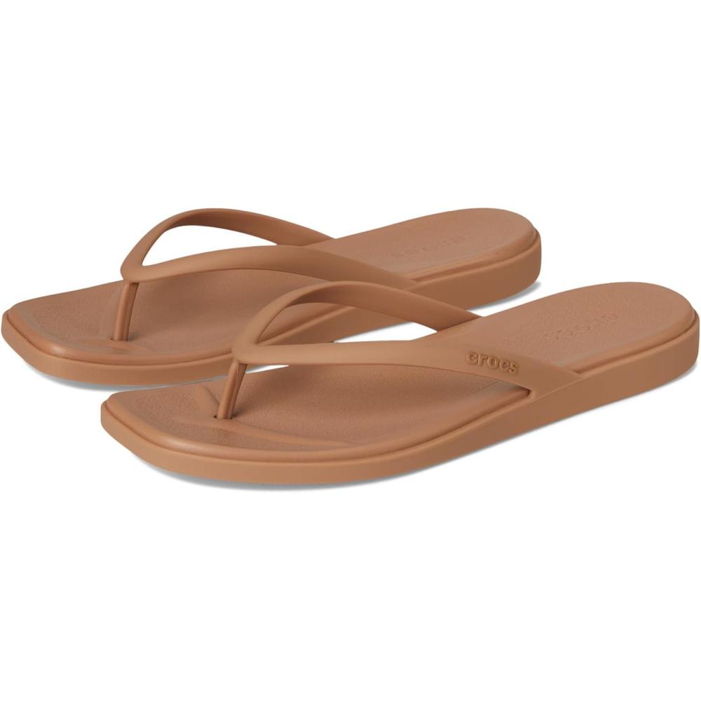 imageCrocs Womens Miami Flip Flops Thong SandalsMilk Chocolate