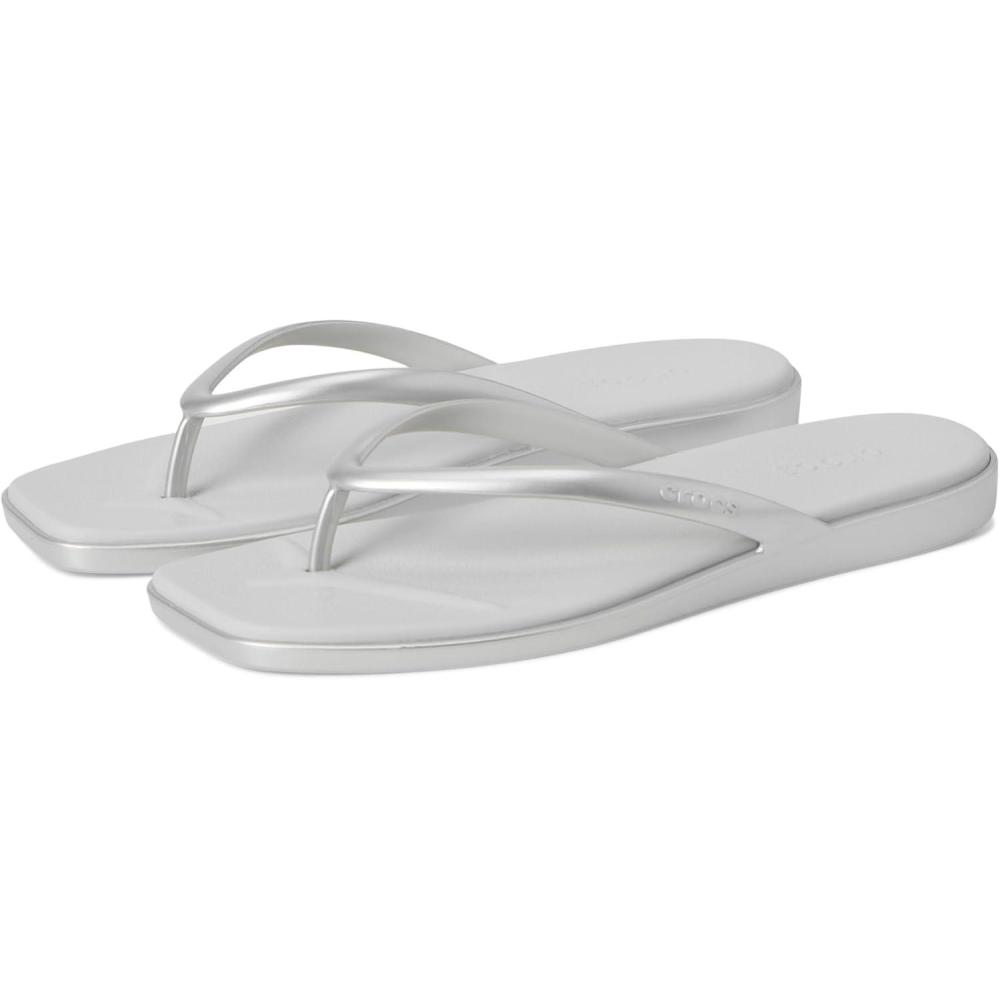 imageCrocs Womens Miami Flip Flops Thong SandalsSilver