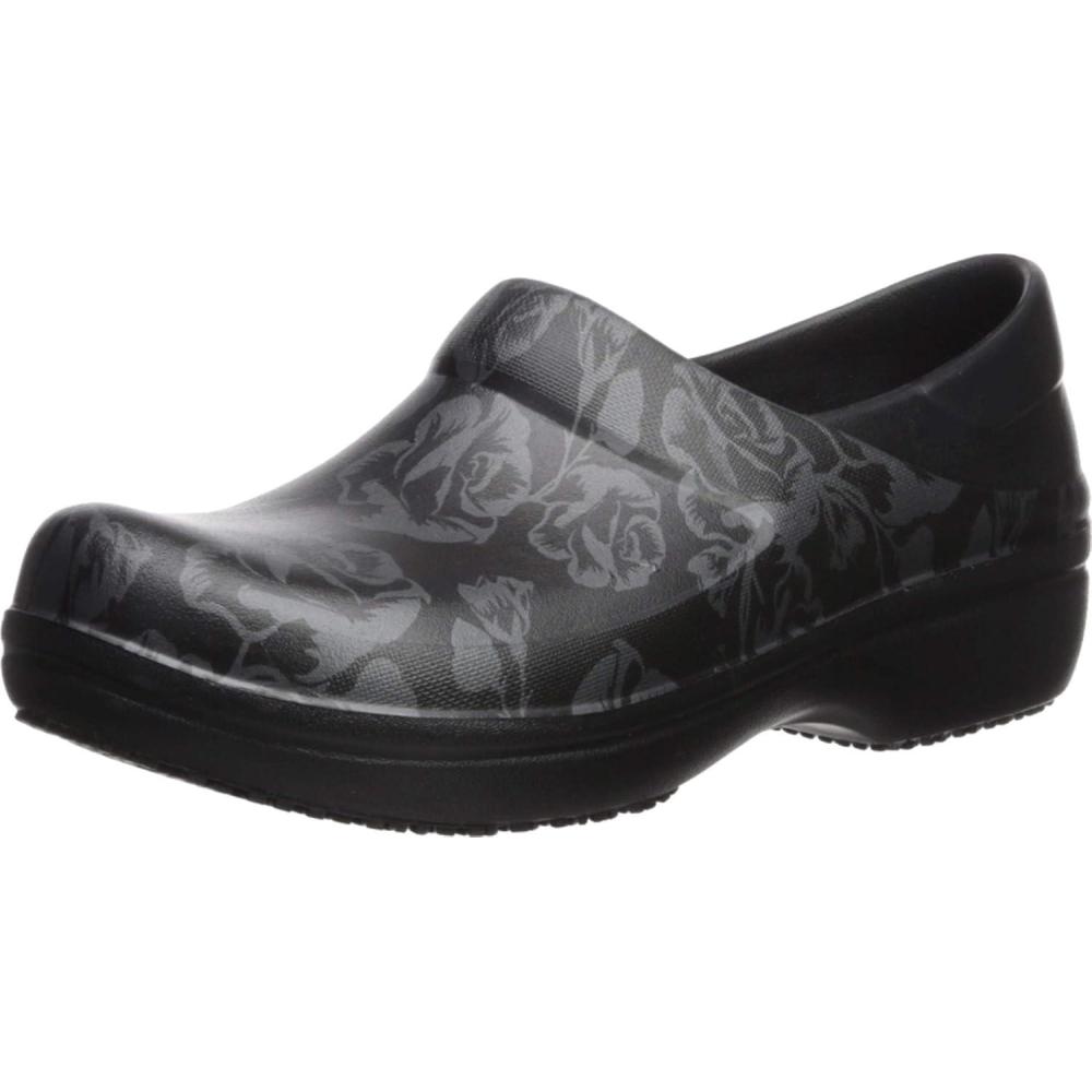 imageCrocs Womens Neria Pro II Clogs Slip Resistant Work Shoes for WomenMetallic RoseBlack