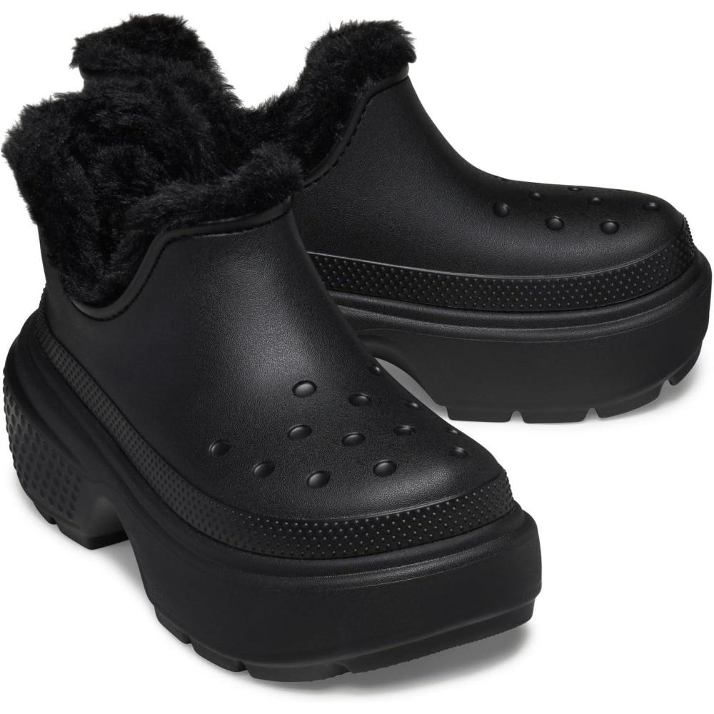 imageCrocs unisexadult Stomp Lined Shorty BootsBlackBlack