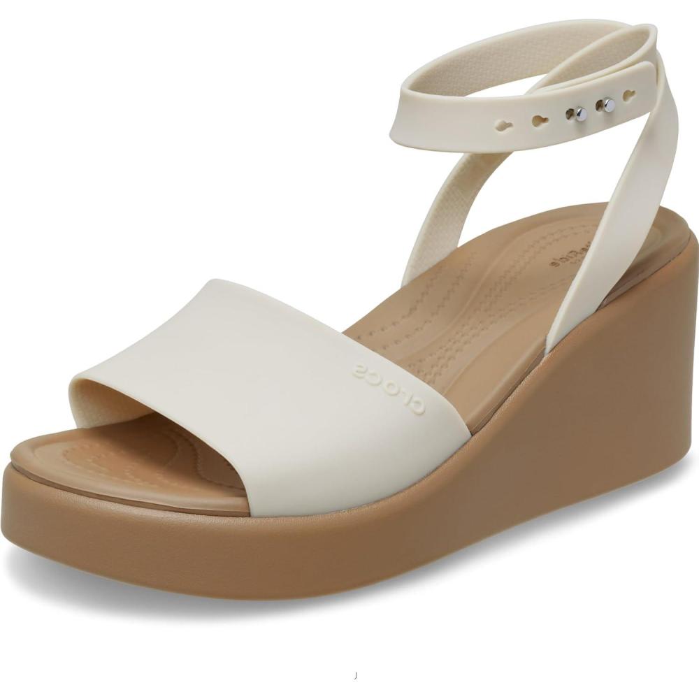 imageCrocs womens Brooklyn Ankle Strap WedgesSandstoneSepia