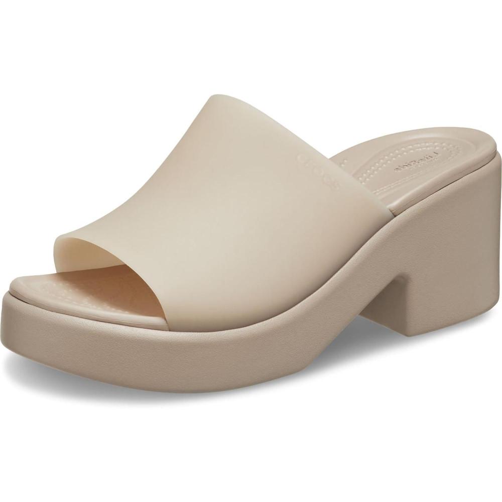 imageCrocs womens Brooklyn Slide HeelTaupe