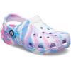 Crocs Kids’ Classic Marbled Tie-Dye Clog(White/Pink)