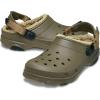Crocs Unisex-Adult All Terrain Lined Clogs with Adjustable Heel Strap(Walnut)