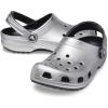 Crocs Unisex-Adult Classic Glitter Clogs(Silver Metallic)