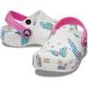 Crocs Unisex-Child Classic Graphic Clog(White/Multi Butterfly)