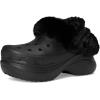 Crocs Women’s Bae Lined Clogs, Fuzzy Platform Slippers(Black)