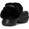 Crocs Women’s Bae Lined Clogs, Fuzzy Platform Slippers(Black)