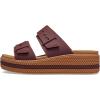 Crocs Women’s Brooklyn Buckle Low Wedges(Dark Clay)