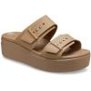 Crocs Women’s Brooklyn Buckle Low Wedges(Khaki)