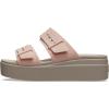 Crocs Women’s Brooklyn Buckle Low Wedges(Pale Blush)