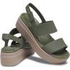 Crocs Women’s Brooklyn Low Wedge Sandals(Army Green/Mushroom)