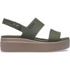 Crocs Women’s Brooklyn Low Wedge Sandals(Army Green/Mushroom)