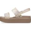 Crocs Women’s Brooklyn Low Wedge Sandals(Vanilla/Multi Snake)