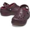 Crocs Womens Classic Lined Platform Clogs(Dark Cherry)