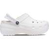 Crocs Womens Classic Lined Platform Clogs(White)