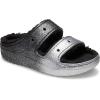 Crocs Women’s Classic Marbled Tie-dye Clogs(Black/Silver Glitter)