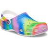 Crocs Women’s Classic Marbled Tie-dye Clogs(White/Multi Spray Dye)