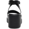 Crocs womens Brooklyn Ankle Strap Wedges(Black/Black High Shine)