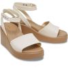 Crocs womens Brooklyn Ankle Strap Wedges(Sandstone/Sepia)