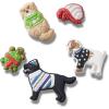 Crocs Jibbitz Seasonal & Christmas Holiday Shoe Charm Packs(Festive Dressed Animals 5-Pack)
