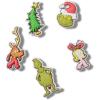 Crocs Jibbitz Seasonal & Christmas Holiday Shoe Charm Packs(The Grinch 5-Pack)