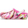 Crocs Kids’ Classic Lined Clogs(Electric Pink/Multi Marbled Tie-dye)
