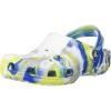 Crocs Kids’ Classic Marbled Tie-Dye Clog(White/Bright Cobalt)