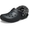 Crocs Unisex-Adult Classic Fleece Lined Clogs, Fuzzy Slippers for Women and Men(Black)