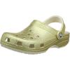 Crocs Unisex-Adult Classic Glitter Clogs(Light Gold)